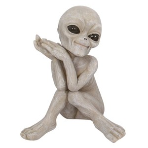 Garden alien statue A - two hands to one side