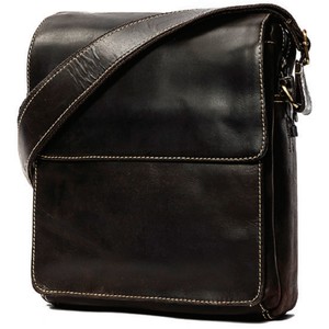 Gingham messenger bag dark brown