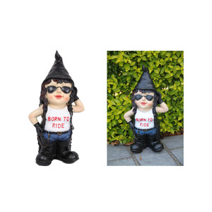 33cm born to ride biker chick gnome