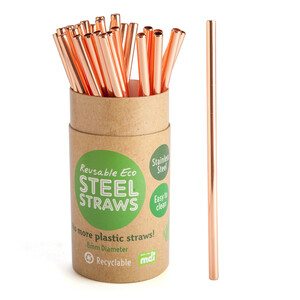 Reusable steel straw - gold