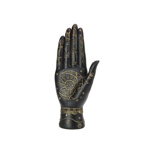 25cm Black/Gold Palmistry Hand Phrenology