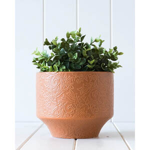 Rust Dijon Pot/Planter - 18x18x15cm