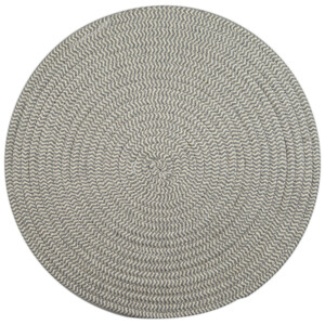 38cm round woven cotton pl/mat-grey/whit