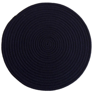 38cm round woven cotton placemat-navy bl
