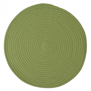 38cm rnd woven cotton placemat-lgt green