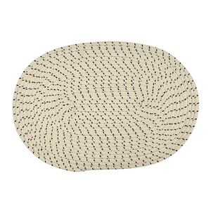 Tess Cott Oval Placemat 33x48cm-Wht/Navy