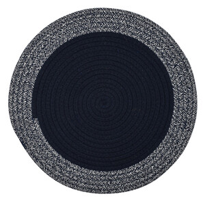 Demi Cotton Round Placemat 38cm Navy/Wht