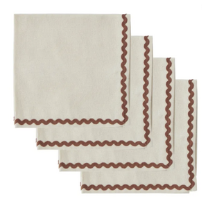 Orla S/4 Cotton Napkins 40cm Ivo/Russet