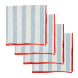 Luna S/4 Cotton Napkins 40cm Sky/Red