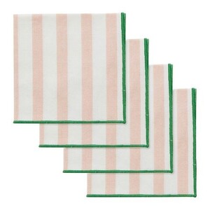 Luna S/4 Cott Napkins 40cm Pink/Emerald