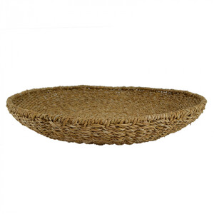 Round seagrass and wire fruite bowl - natural