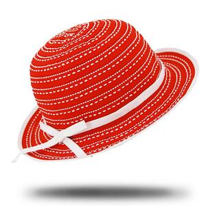Red fedor short brim summer - 53cm