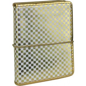 Leather N/book GoldChckSm