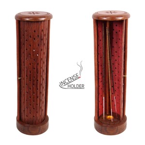 31cm curved door incense holder sheesham wood