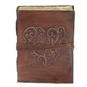 20x13CM EMBOSSED HEART LEATHER JOURNAL