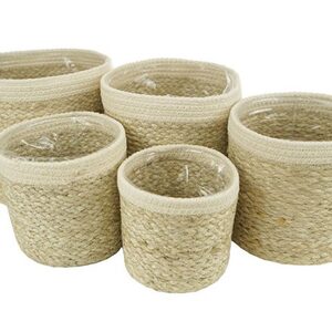 Medium Jute Cotton Basket W/PVC