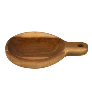 20x15x2cm Rnd Acacia Wood Bowl W/Handle
