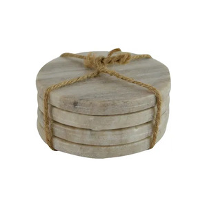 S/4 Marble Coasters 10cm- Beige