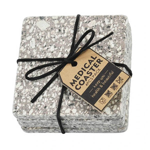 Terrazzo S/4 Coasters 10x10cm Grey