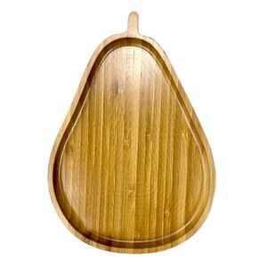 Pear Bamboo Serving Tray 16.5x23cm Nat#