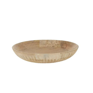 Layla Wood Bowl 27x5.5cm Natural/White