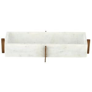 Gianni Marble Tray W Gold Stand 30x10cm