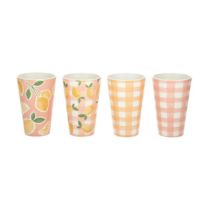 Verna Bamboo Fibre Cup 8.5x13cm 4 Asst