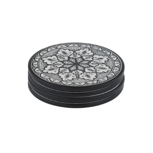 Aleah S/4 Ceramic Coasters 10cm Black