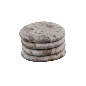 Xena S/4 Marble Coasters 10x11cm Taupe