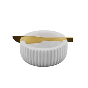 Mara 2pc Marble Serving Bowl 12x5cm Wht