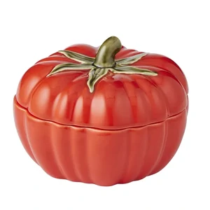 Pomodoro Ceramic Jar 15.5x11cm Red