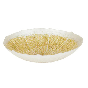 Limones Glass Bowl 33x7.5cm Yellow