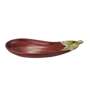 Patch Ceramic Eggplant Dish 33.5x14.5cm - BULK ITEM