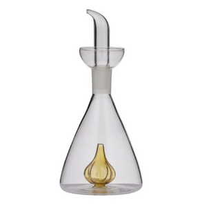 Garlic Glass Oil Bottle 9x20cm  Amber