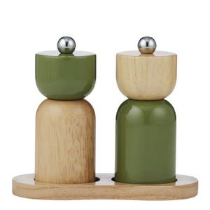 Eta 3pc Wood S&P Set 15x7.5x12cm Olive