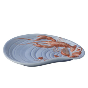 Agosta Cer Platter 18x24.5cm Sky/Orange