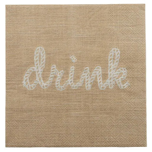Drink 20pck 3ply 33cm Napkin Taupe