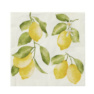 Lemon Branch 20pk 3 Ply 33cm Napkin