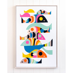 Artist Lab - Rachel Lee - Fish Framed Canvas - 62x92cm - CLICK & COLLECT ONLY