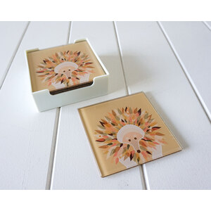 Artist Lab - Booie & Ben - Echidna - GLASS Coaster Set