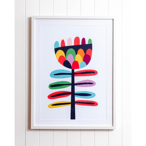Artist Lab - Rachel Lee - Wild Flower Framed Glass Artwork - 60x80cm - CLICK & COLLECT ONLY