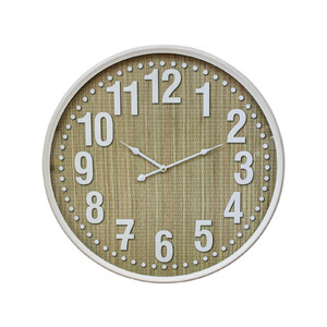 Clock Bamboo White Framed 60cm