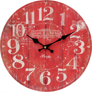 Clock De La Tour Red 34cm