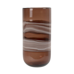 AMELIA GLASS PINK SWIRL URN LGE