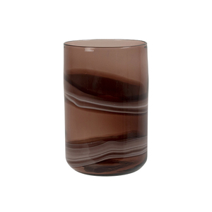 AMELIA GLASS PINK SWIRL URN SML