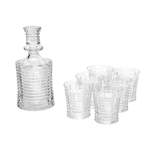 FENWICK RIBBED DECANTER & SIX TUMBLER ST *CLICK & COLLECT ONLY*