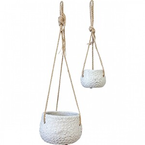 Large Hanging Pot Flower White
