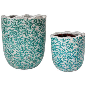 Large Pot Wave Branching Aqua