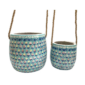 Hanging Pot S/2 Flowers - Sizes sold separately