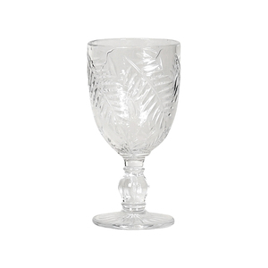 GILBY CLEAR GLASS ETCHED FERN WINE